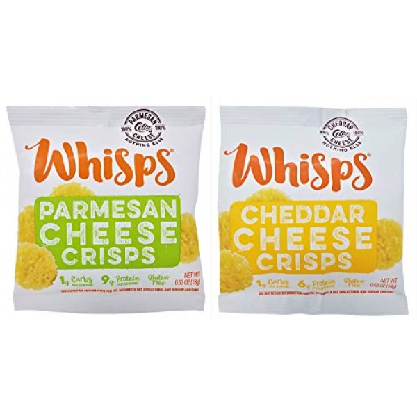 Cello Whisps Cheese Crisps - Parmesan & Cheddar Variety 14 pack,...