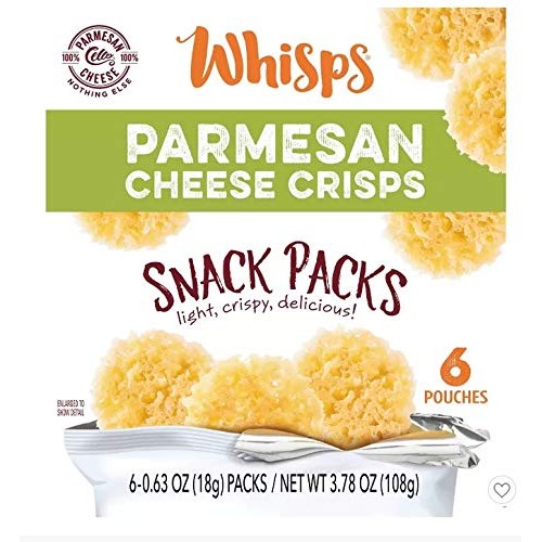 Cello Whisps Crackers, Parmesan Cheese Crisps, 6 Count