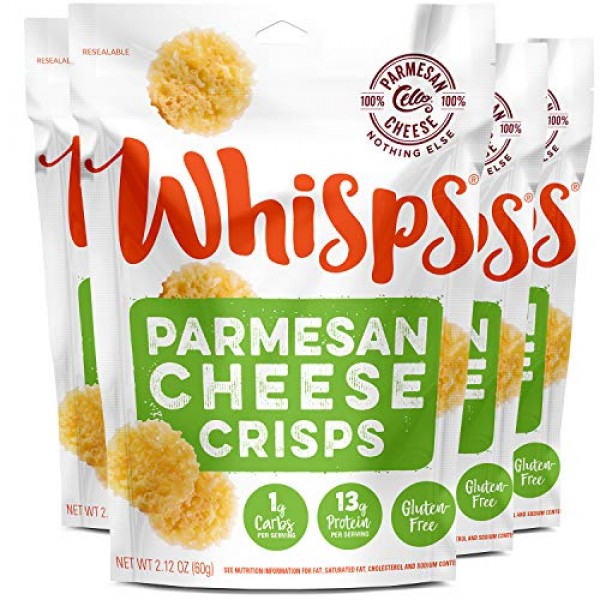 Whisps Parmesan Cheese Crisps | Keto Snack, No Gluten, No Sugar,...