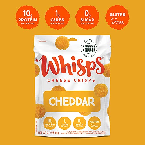 Whisps Cheddar Cheese Crisps | Keto Snack, Gluten Free, Sugar Fr