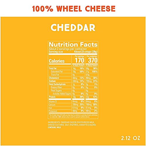 Whisps Cheddar Cheese Crisps | Keto Snack, Gluten Free, Sugar Fr