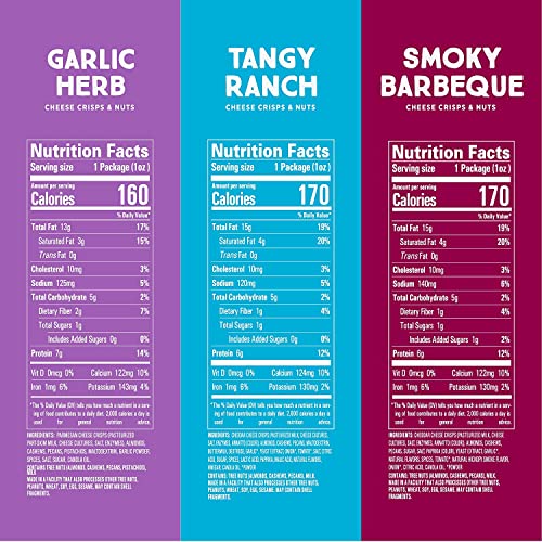 Whisps Cheese Crisps & Nuts Snack Mix - Parmesan Garlic & Herb, ...