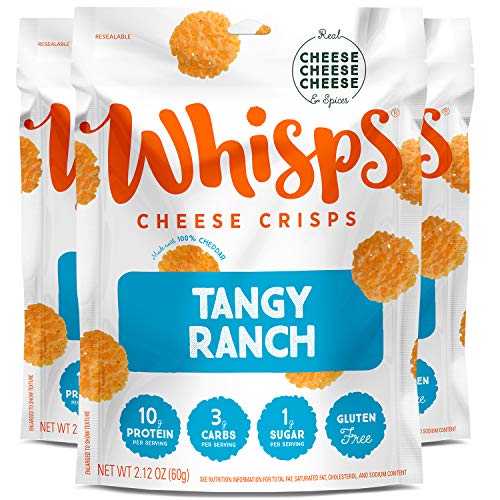 Whisps Tangy Ranch Cheese Crisps | Keto Snack, Gluten Free, Suga