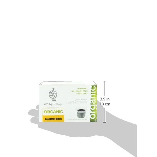 White Coffee Organic Single Serve Coffee, Breakfast Blend, 10 Count