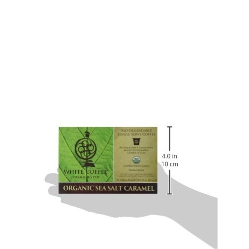 White Coffee Organic Single Serve Coffee, Sea Salt Caramel, 10 C