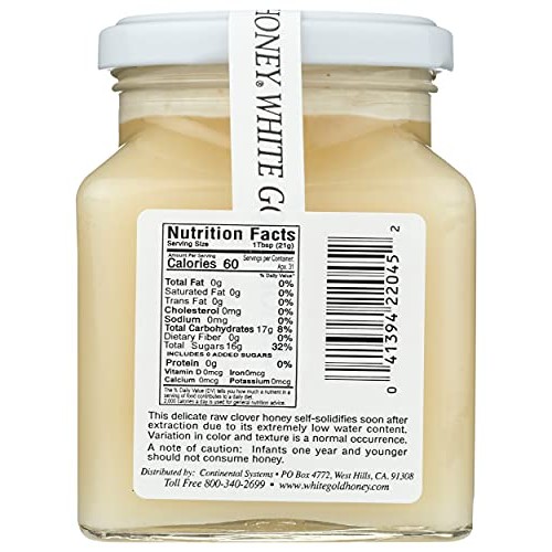 WHITE GOLD HONEY Raw White Honey, 14 OZ