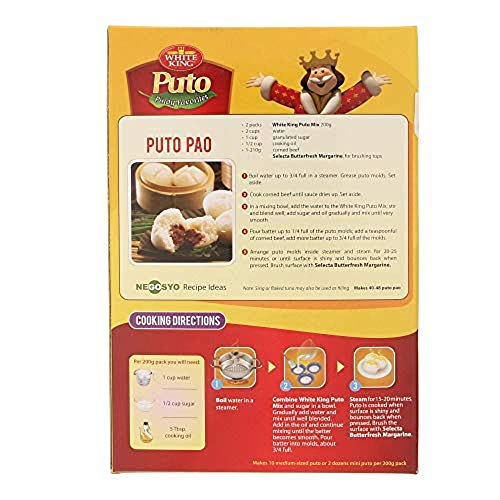 White King Puto Pinoy Favorites Cake Mix, Net Wt 400G 0.88Lbpe