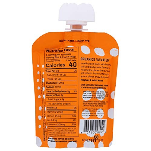 White Leaf Provisions Organic Carrot Sweet Potato Pea Baby Food,