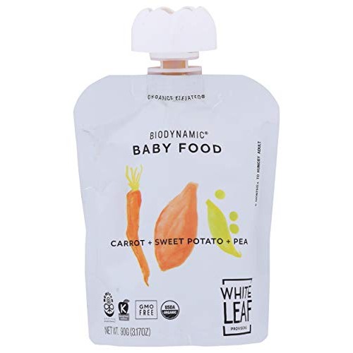 White Leaf Provisions Organic Carrot Sweet Potato Pea Baby Food,