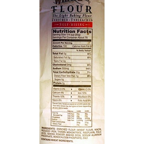 White Lily Unbleached Self-Rising Flour, 5-Lb Bags 2-Pack