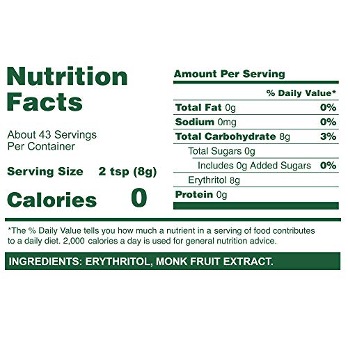 Whole Earth Monk Fruit Sweetener With Erythritol, Plant-Based Su
