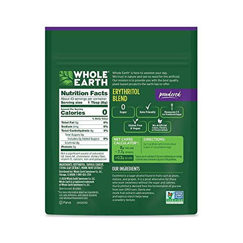 Whole Earth Powdered Sugar Replacement, Powdered Erythritol Plan