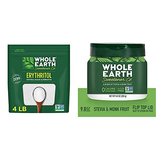 Whole Earth Sweetener Co. 100% Erythritol, 4 Pound Pouch, Natura