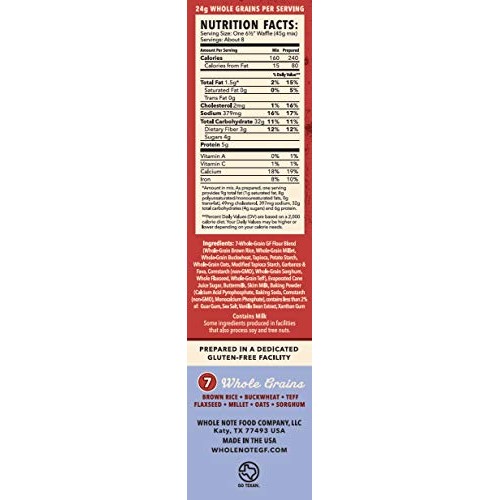 Whole Note Original Waffle Mix, 7-Whole-Grain And Naturally Glut