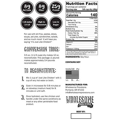 Textured Vegetable Protein Tvp, Vegan Meat Substitute, 100% He