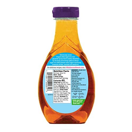 Wholesome Organic Blue Agave Nectar, Natural Low Glycemic Sweete