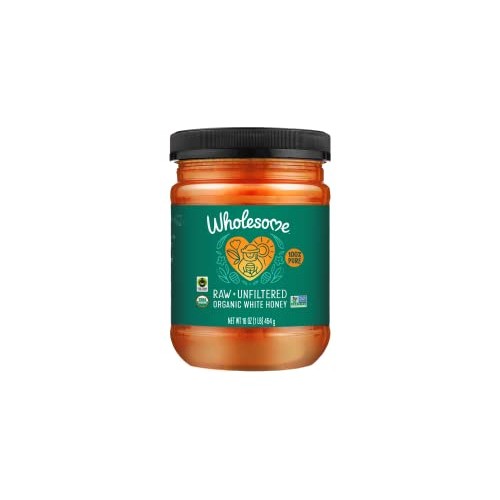 Wholesome Organic Raw Unfiltered White Honey, Pesticide Free, Fa...
