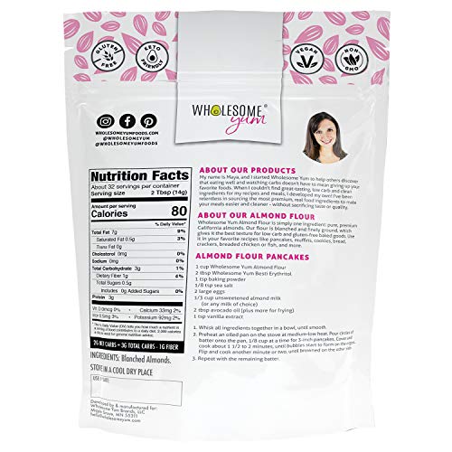 Wholesome Yum Premium Super Fine Blanched Almond Flour 16 Oz /