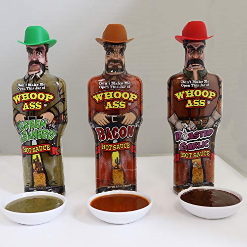 Whoop Ass Premium Bacon, Green Habanero, And Roasted Garlic Hot