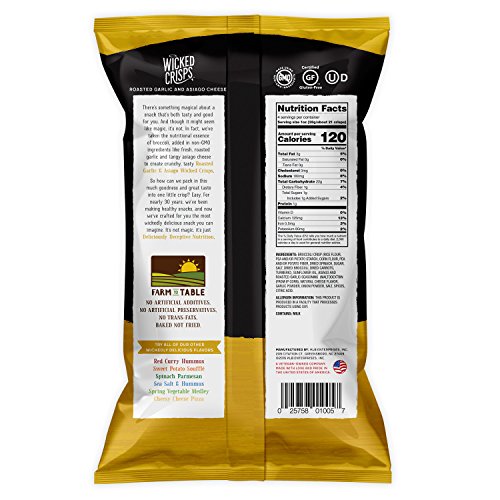 Wicked Crisps, Roasted Garlic And Asiago Cheese, Deliciously Dec