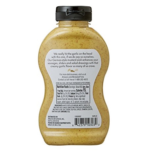 Amazon Brand - Wickedly Prime Mustard, Creamy Garlic Aioli, 11.7...