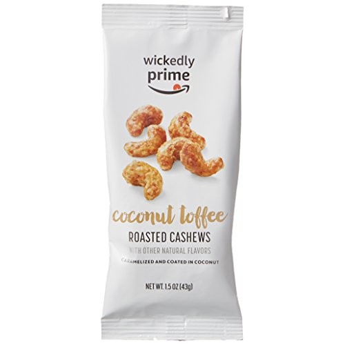 Amazon Brand - Wickedly Prime Roasted Cashews, Coconut Toffee, S