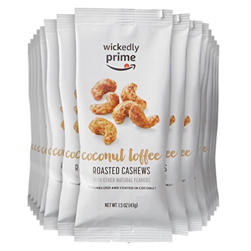 Amazon Brand - Wickedly Prime Roasted Cashews, Coconut Toffee, S