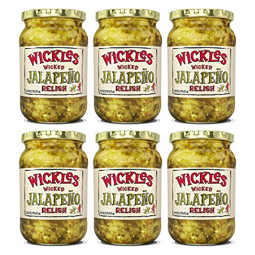 Wickles Wicked Jalapeno Relish, 16 Oz Pack - 6