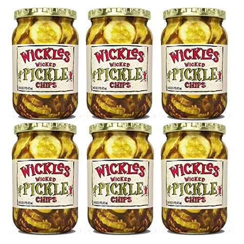Wickles Wicked Pickle Chips, 16 Oz Pack - 6