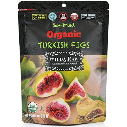 Organic Sun Dried Turkish Figs - 6Oz Pack Of 6 - Kosher And No