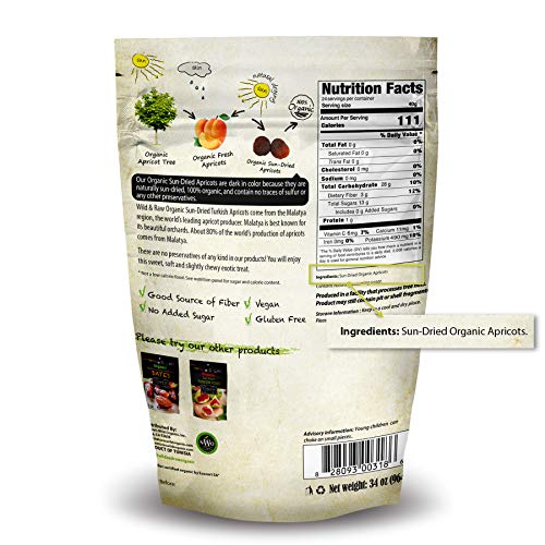 ORGANIC TURKISH APRICOTS SULFUR-FREE - BULK SIZE - 2.1lbs 34oz...