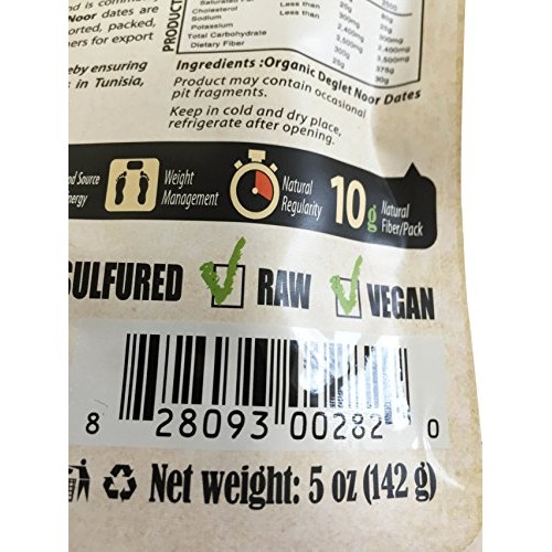Wild &Amp; Raw Organic Deglet Nour Pitted Dates 5 Oz [142G]