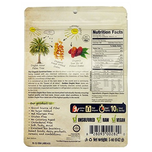 Wild &Amp; Raw Sun Dried Organic Deglet Noor Pitted Dates 5 Oz 2 Pack