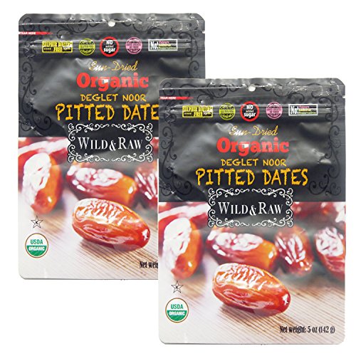 Wild &Amp; Raw Sun Dried Organic Deglet Noor Pitted Dates 5 Oz 2 Pack