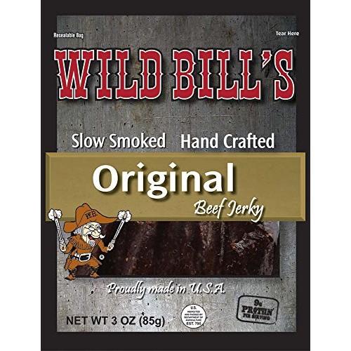 Wild Bills 3Oz Hickory Smoked Beef Jerky Packs 4 Re-Sealable 3