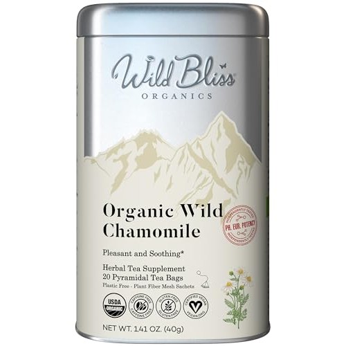 Organic Wild Chamomile Flower Tea - Caffeine Free Herbal Tea - 2...