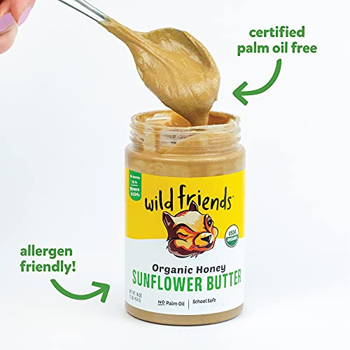 Wild Friends Foods Organic Honey Sunflower Butter, 16oz Jars, Gl...