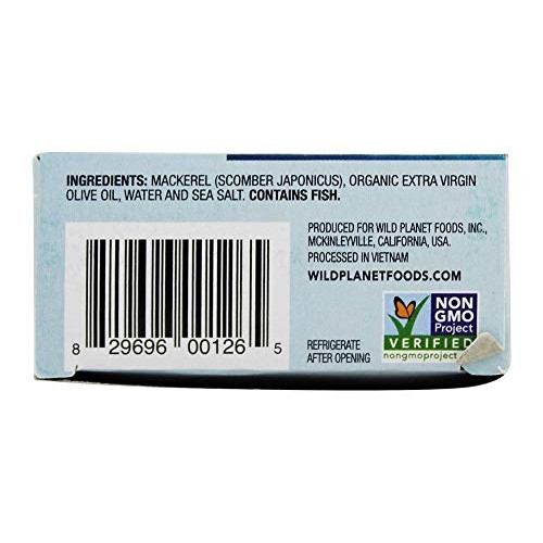 Wild Planet, Mackerel Wild Fillets Olive Oil, 4.4 Ounce