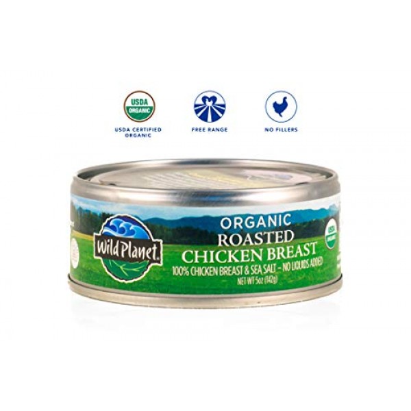 Wild Planet Organic Roasted Chicken Breast, Skinless and Boneles...