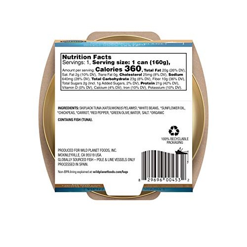 Wild Planet Ready-To-Eat Wild Tuna White Bean Salad With Organic
