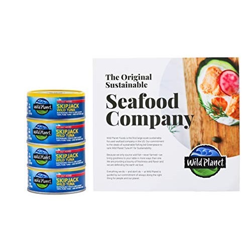 Wild Planet Skipjack Wild Tuna, No Salt Added, Keto And Paleo, 3
