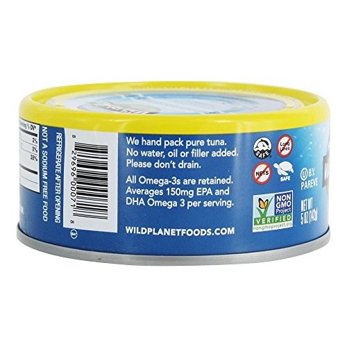 Wild Planet, Tuna Skipjack Low Mercury No Salt, 5 Ounce