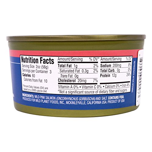 Wild Planet Wild Alaskan Pink Salmon, 6 Ounce - 12 Per Case.