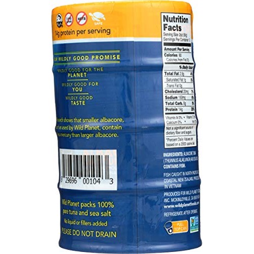 Wild Planet Wild Albacore Tuna Cans, 5 Ounce, 4 Pack