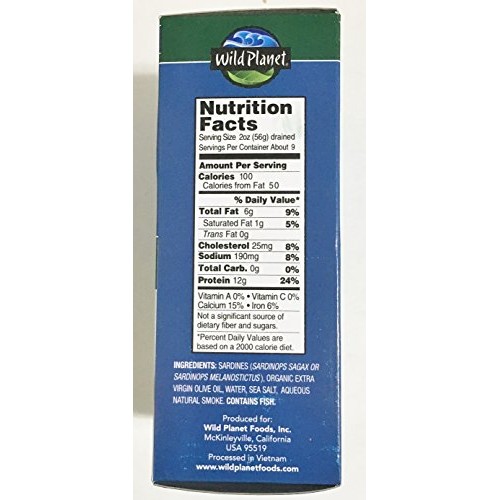 Wild Planet Wild Pacific Sardines in Extra Virgin Olive Oil 4.37...