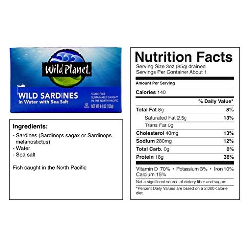 Wild Planet Wild Sardines In Water With Sea Salt, Keto And Paleo