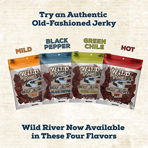Wild River Beef Jerky Old Fashioned Jerky Includes Mild Black Pe