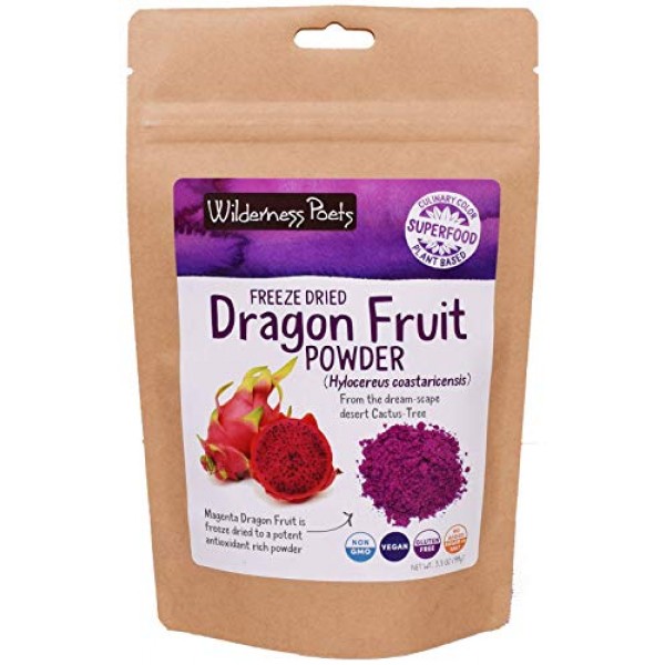 Wilderness Poets Freeze Dried Dragon Fruit Powder - Pink Pitahay...