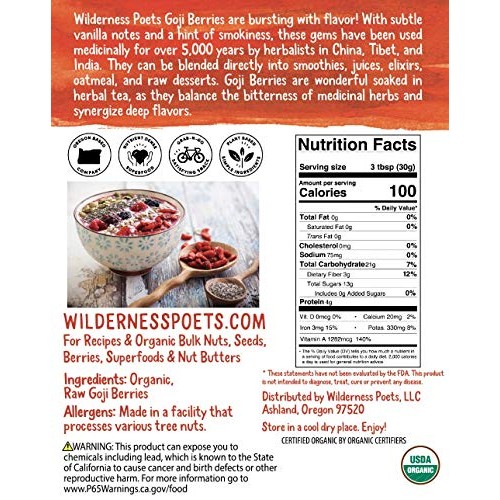 Wilderness Poets Goji Berries Lycium Berries - Wolfberry Organ