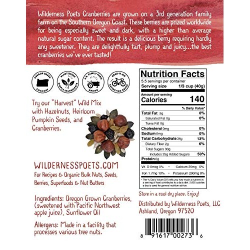 Wilderness Poets Oregon Cranberries Sweetened With Apples - Bu